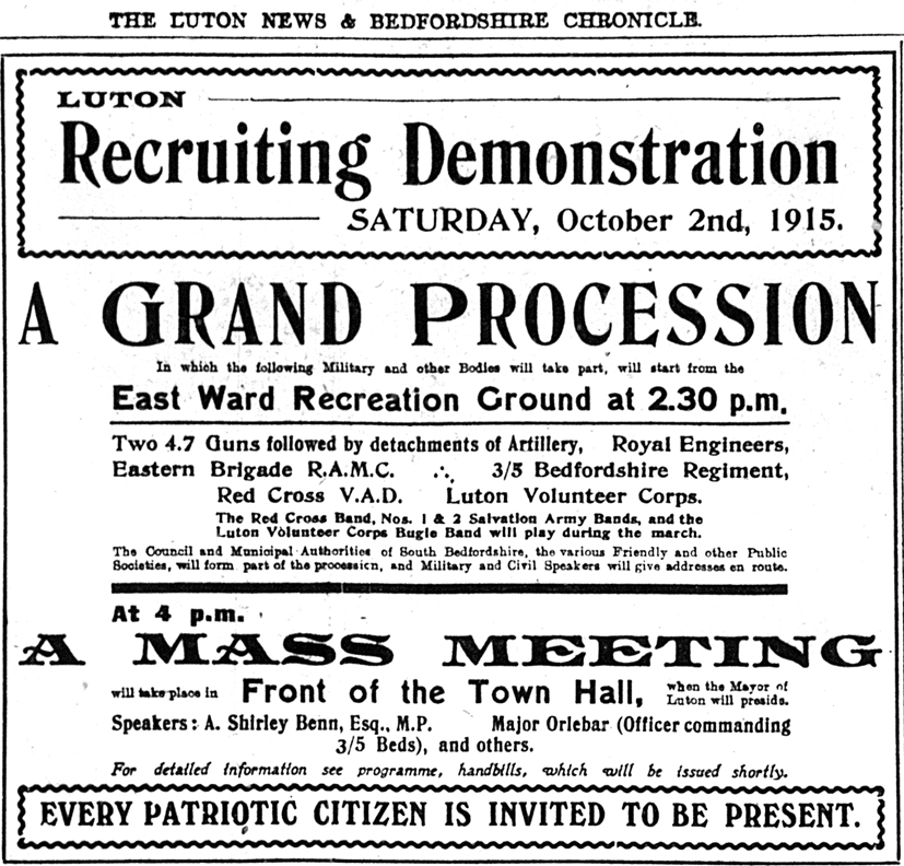 Recruiting rally, Oct 1915