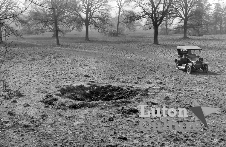 Bomb crater in Hoo park