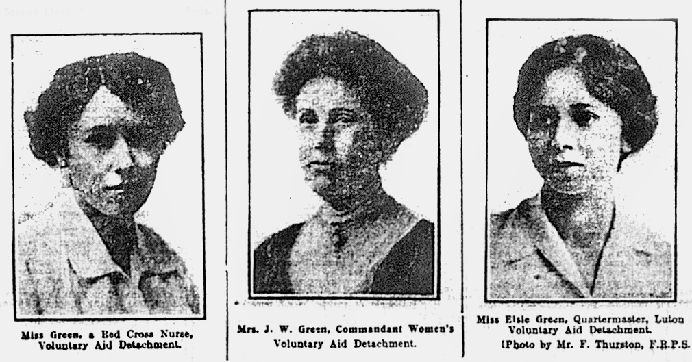 Mary Anne green, centre, flanked by her daughters.