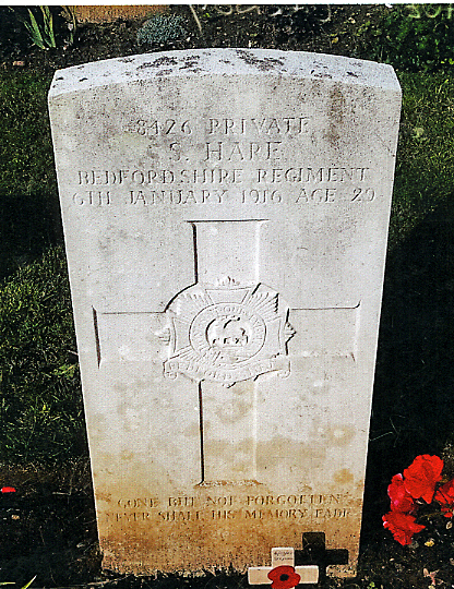 Pte Hare headstone