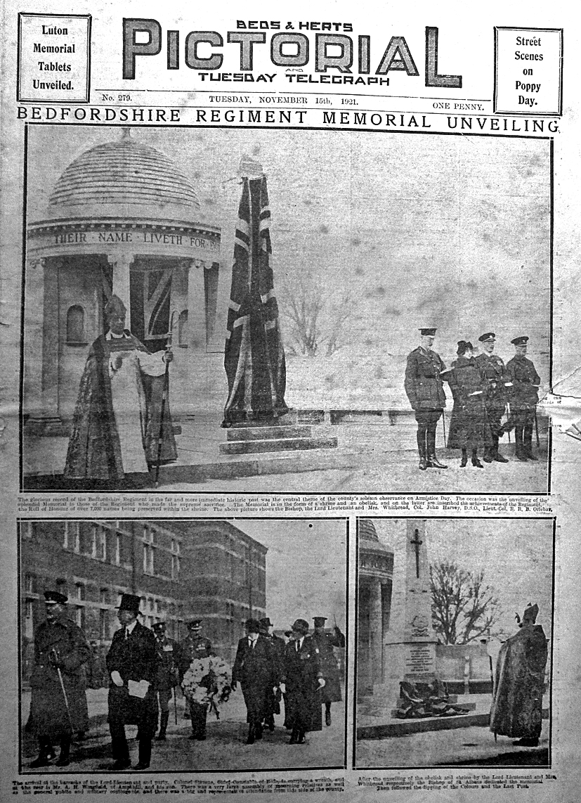 Beds Regt Memorial unveiling