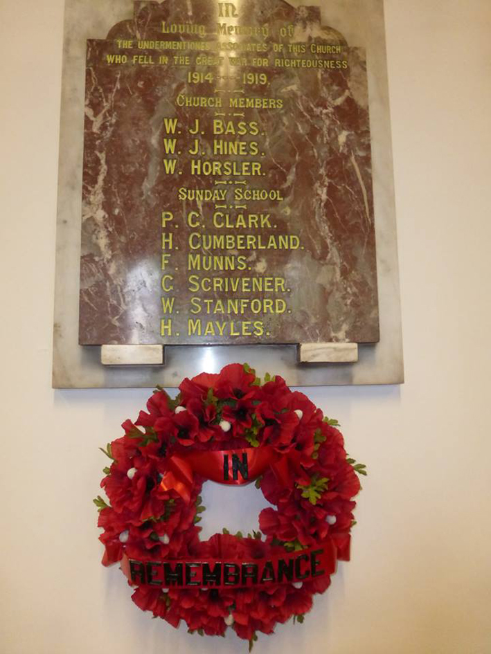 Limbury Baptist Church Memorial (Judith Brazier)