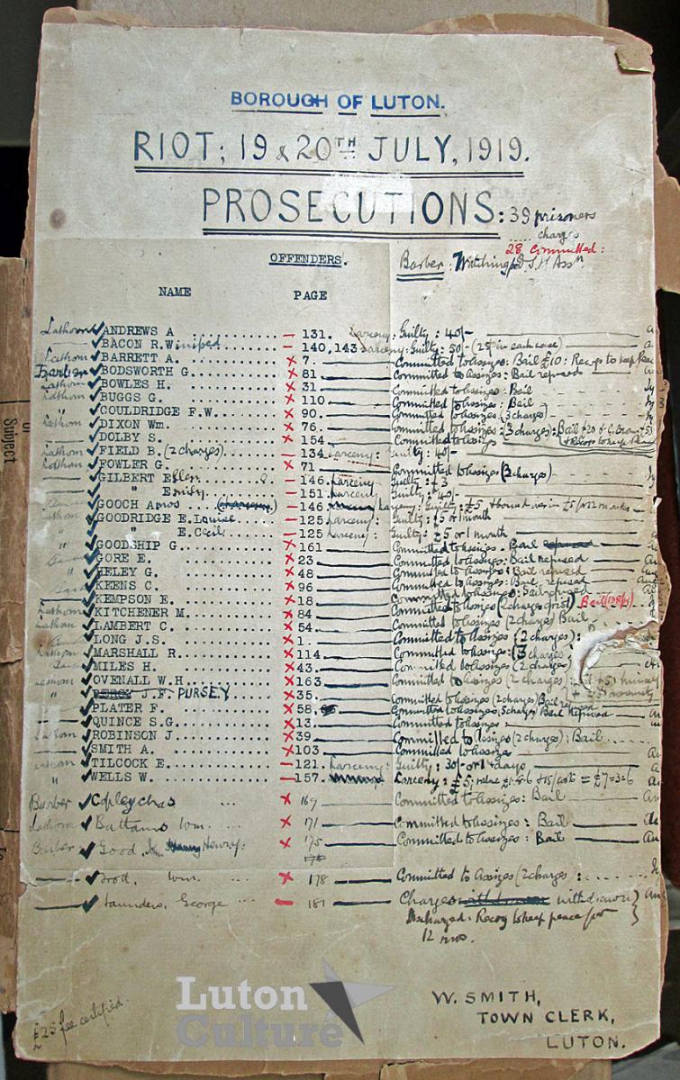 Peace riots prosecution list