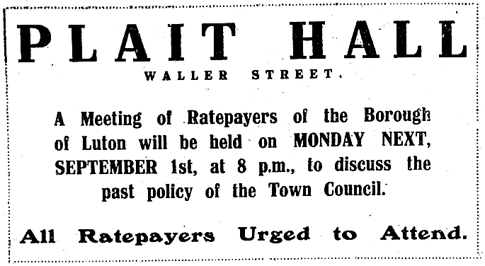 Ratepayers' meeting advert