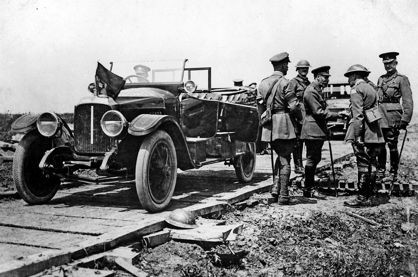 George V and Vauxhall car at Vimy Ridge