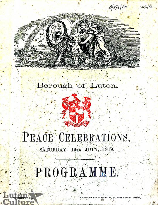 Luton Peace Day programme cover