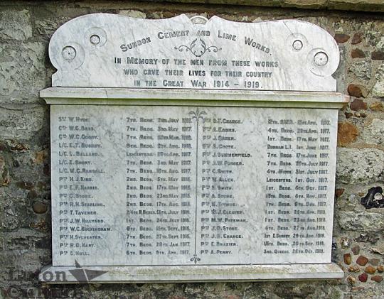 Sundon Cement Works War Memorial