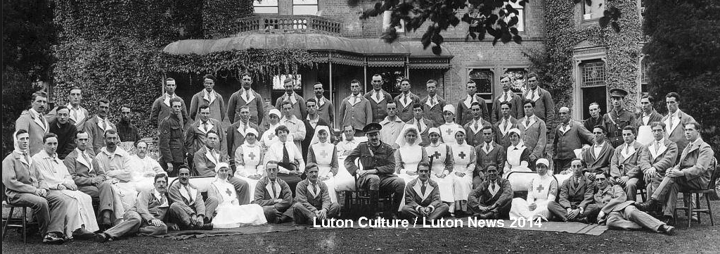 Soldiers relaxing outside Wardown V.A.D. Hospital